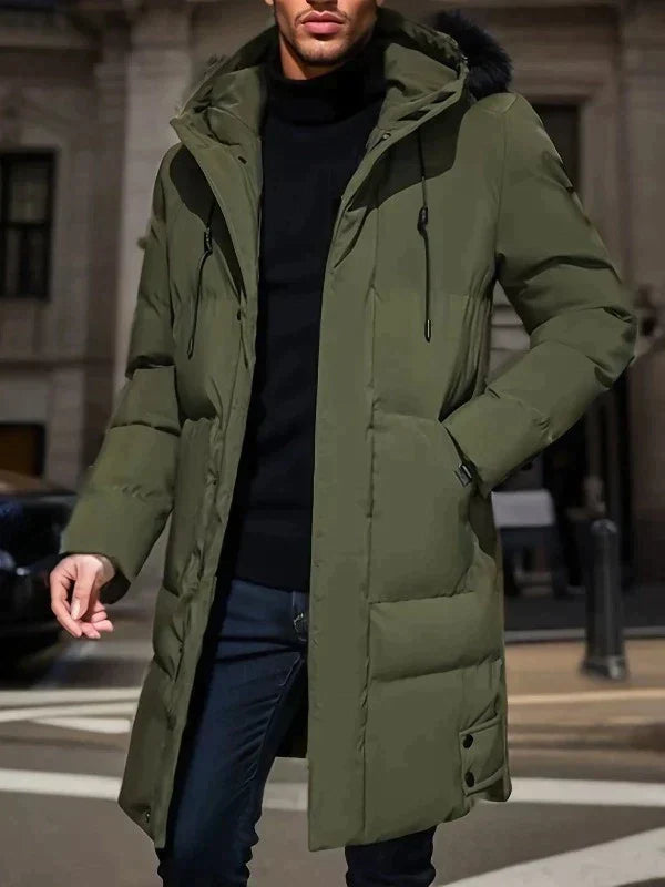 Wattierter Herrenparka für Winter – Stilvoll & Warm mit Kapuze