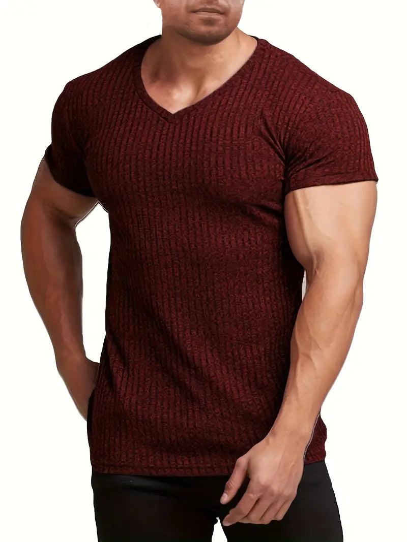 Casual Herren – V-Ausschnitt Shirt – Figurbetont & Vielseitig 2