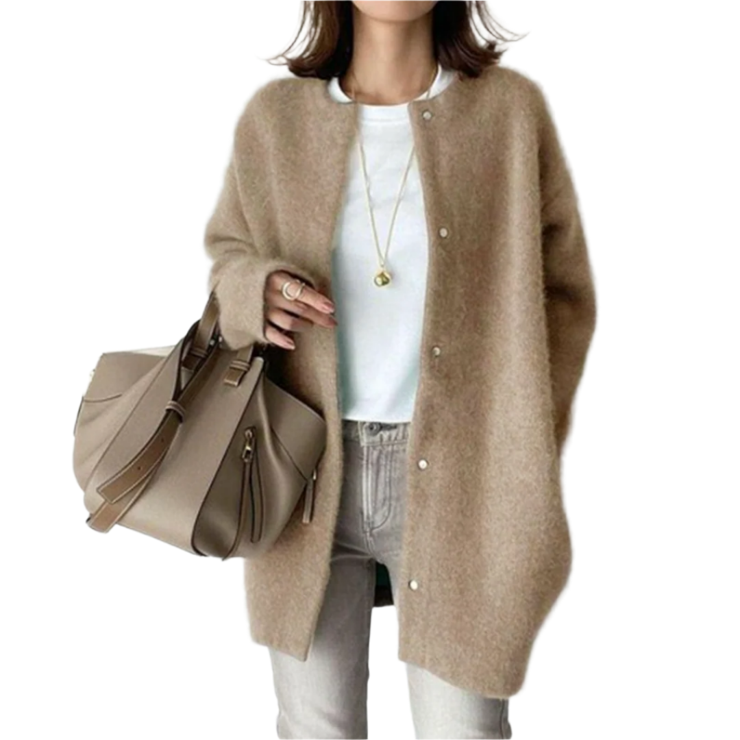 Anesa – Wollmantel Damen – Klassisch Beigefarbene Eleganz für den Winter