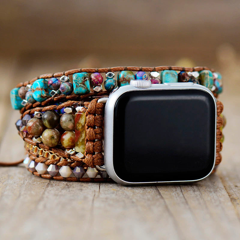 Armband für Apple Watch – Jaspis & Onyks – Stilvoll und Reguliert