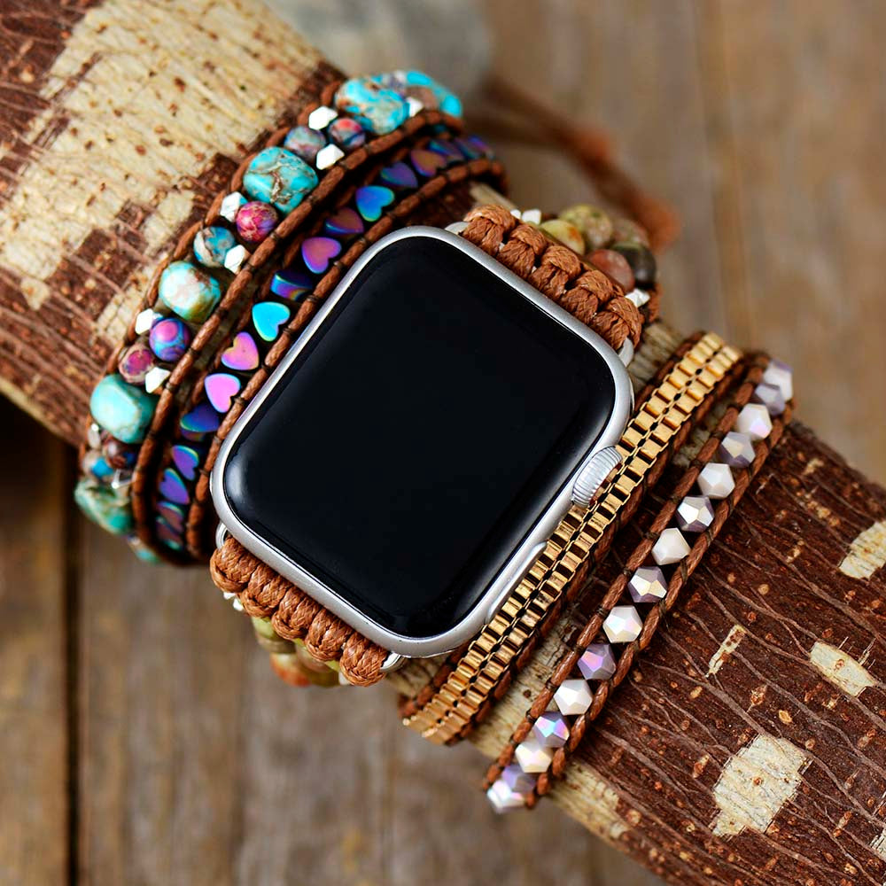 Armband für Apple Watch – Jaspis & Onyks – Stilvoll und Reguliert