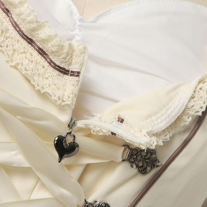Elegantes Damen Dirndl in Beige - Klassisches Trachtenkleid