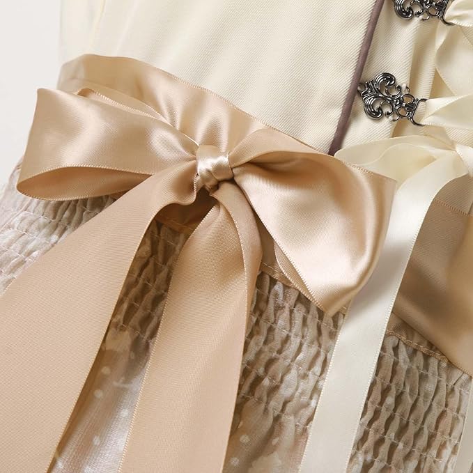 Elegantes Damen Dirndl in Beige - Klassisches Trachtenkleid
