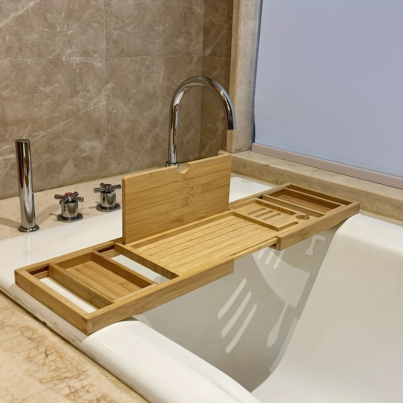 BambooHaven – Verstellbares Badewannen-Tablett aus Bambus