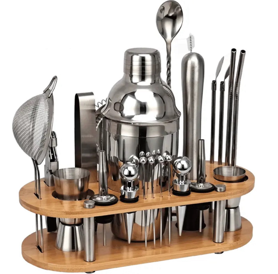 Bartender Set – 23-teiliges Edelstahl-Set – Ideal für Cocktail-Experimente zu Hause