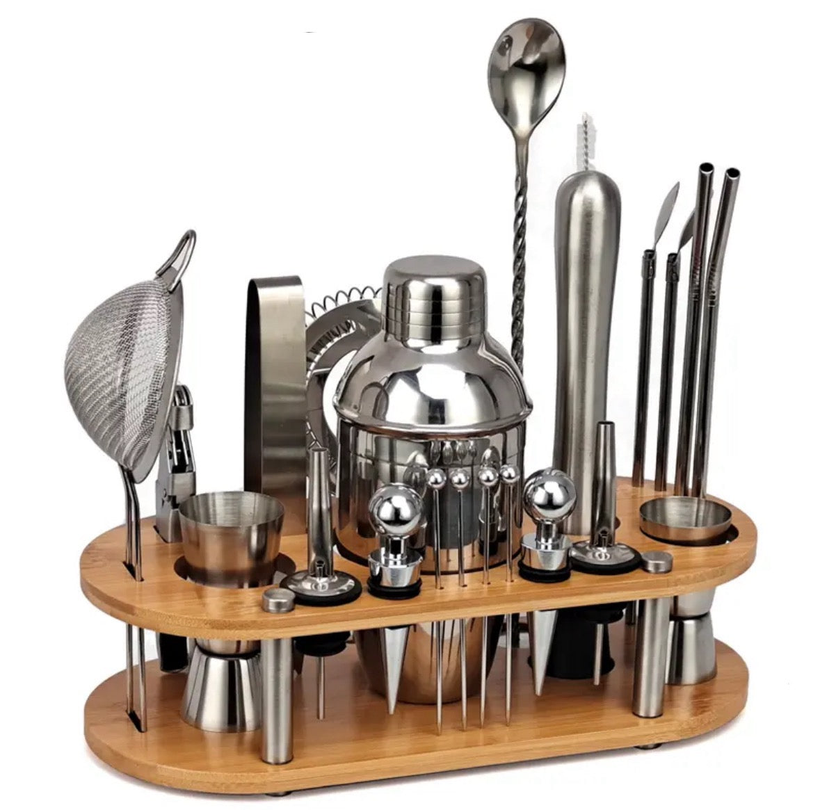 Bartender Set – 23-teiliges Edelstahl-Set – Ideal für Cocktail-Experimente zu Hause
