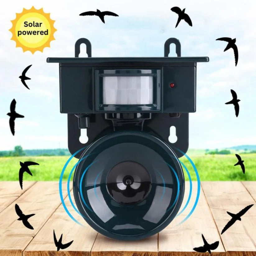 Bewegungsmelder Vogelabwehr – Solarbetrieben & Geräuschaktiv – Ideal für Garten und Terrasse