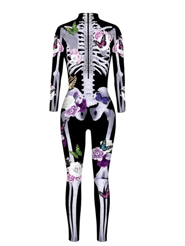 Blumen-Skelett – Halloween Kostüm Damen – Stilvoll & Auffällig 1
