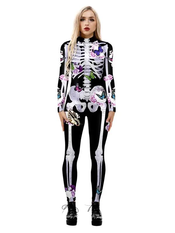 Blumen-Skelett – Halloween Kostüm Damen – Stilvoll & Auffällig 0