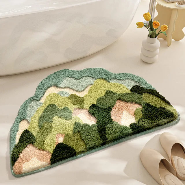 Blumora – Flauschiger Badteppich mit Blumenmuster & rutschfester Rückseite