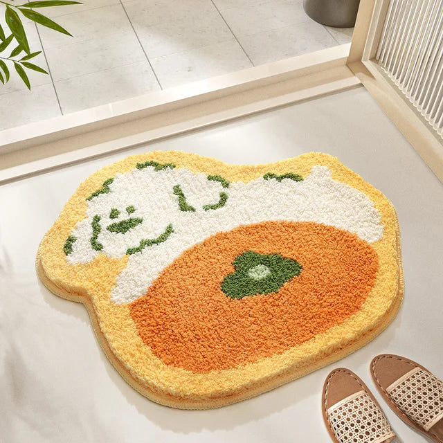 Blumora – Flauschiger Badteppich mit Blumenmuster & rutschfester Rückseite