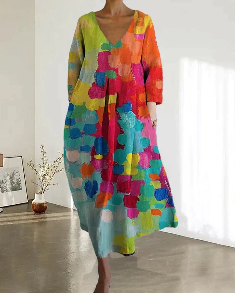 Buntes Leinenkleid für Damen – Atmungsaktives & Verspieltes Design für den Sommer 3