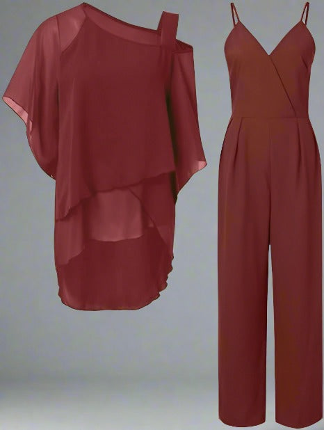 Chiffon-Set für Damen – Schulterfreies Design – Elegant & Vielseitig 3