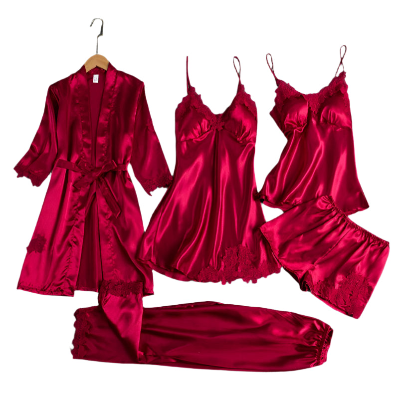 Damen Pyjama-Set – Elegante Seide für Komfort und Stil