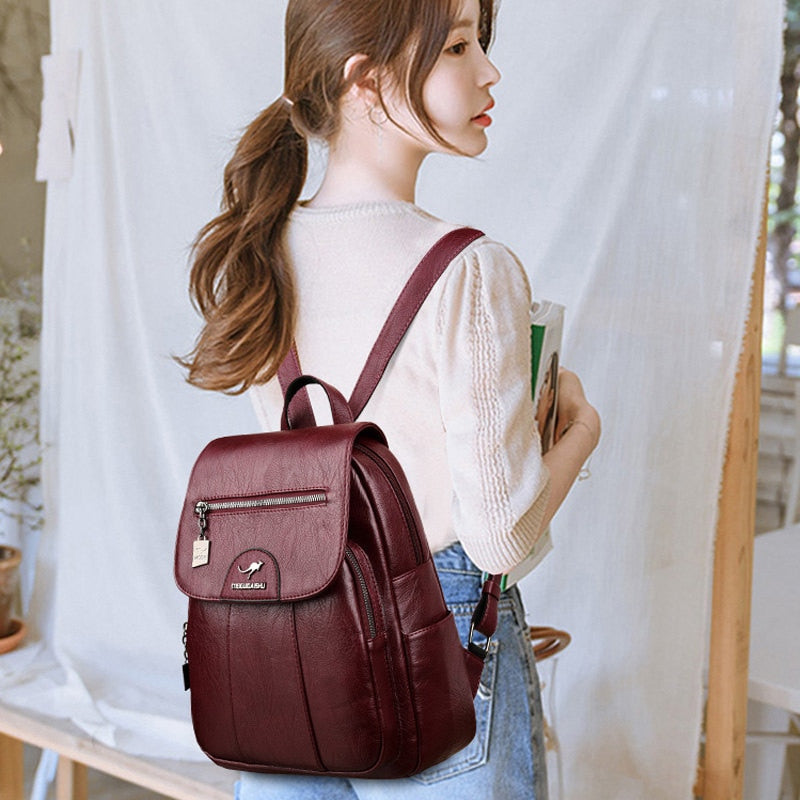 Damenrucksack – Hochwertiges Leder & Ergonomisches Design – Ideal für Alltag und Reisen