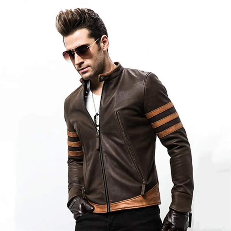 Elegante Herren Lederjacke – Taillierter Schnitt aus Hochwertigem Leder – Schwarz