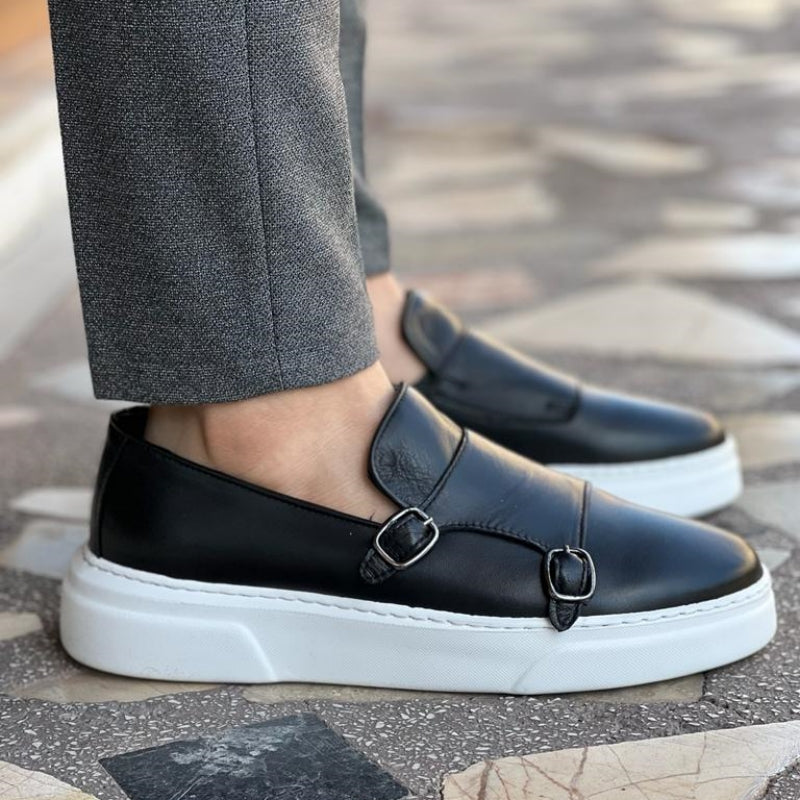 Elegante Herren Schuhe – Slip-On Loafers mit Doppelschnallen – Bequem & Stilvoll