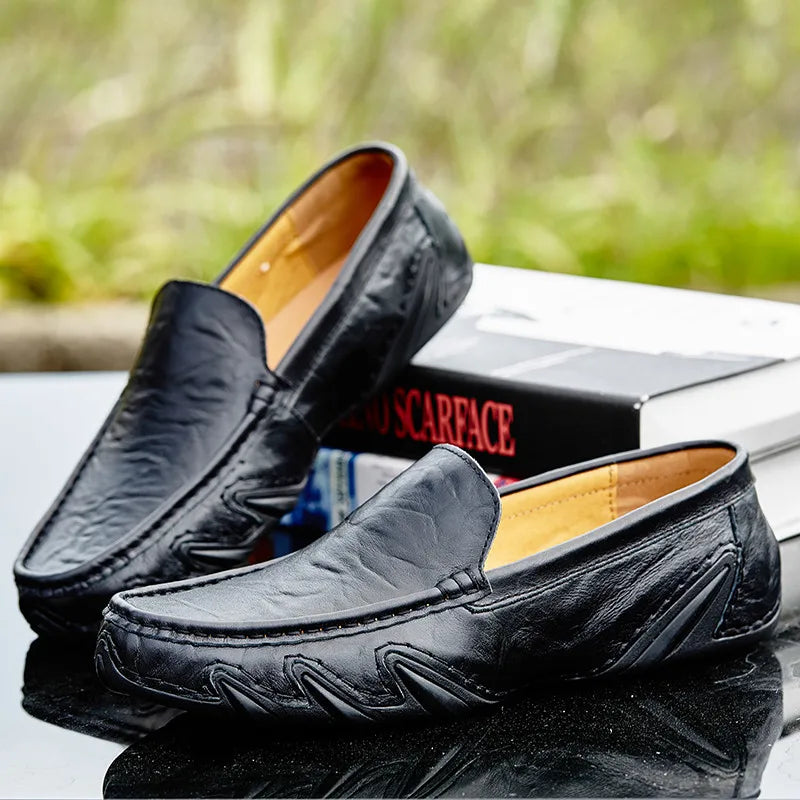 Elegante Herren Slipper – Hochwertiges Leder & Bequeme Passform