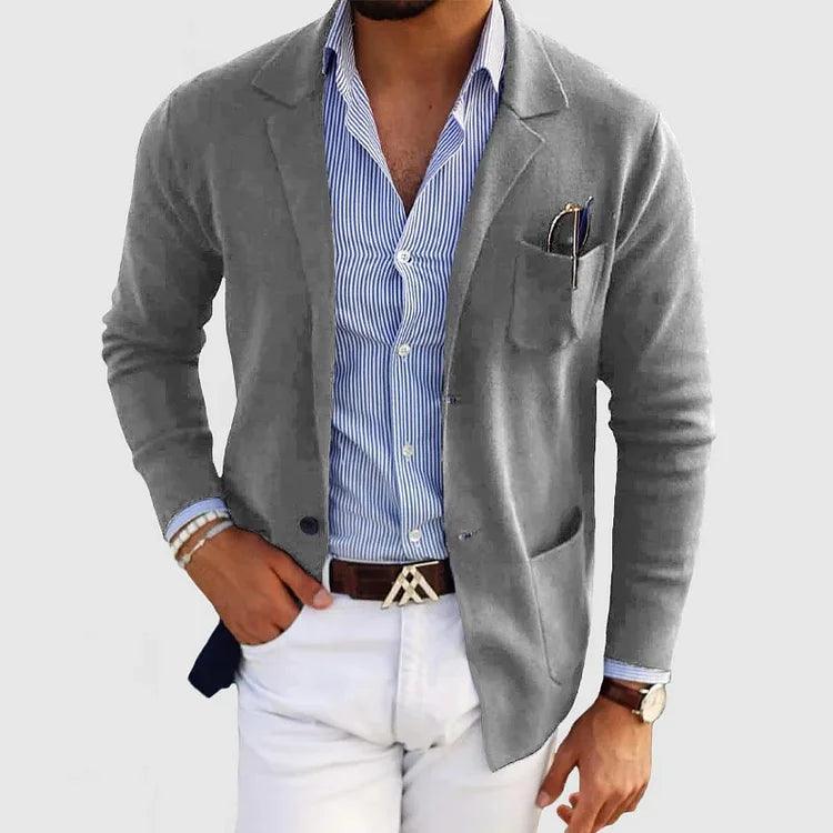 Elegante Herren Strickjacke – Klassisches Design mit Reverskragen