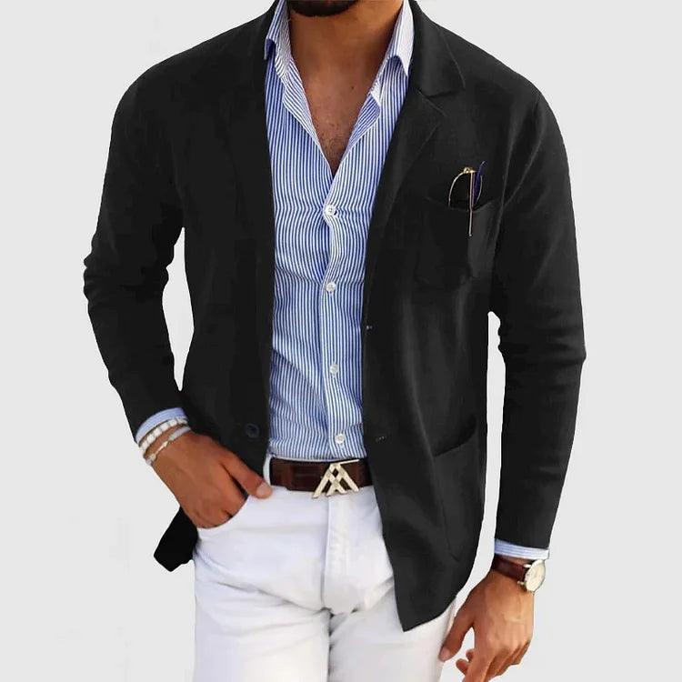Elegante Herren Strickjacke – Klassisches Design mit Reverskragen