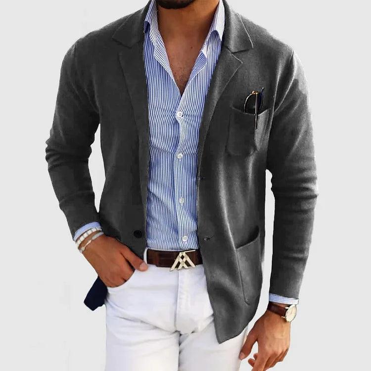 Elegante Herren Strickjacke – Klassisches Design mit Reverskragen
