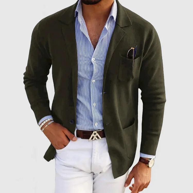 Elegante Herren Strickjacke – Klassisches Design mit Reverskragen