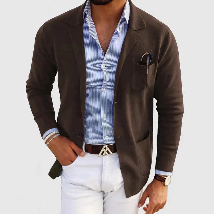 Elegante Herren Strickjacke – Klassisches Design mit Reverskragen