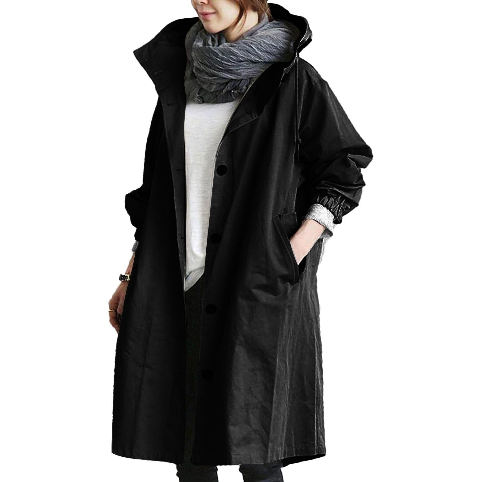 Elegante Lange Regenjacke Damen – Wasserdicht & Atmungsaktiv – Stilvoller Schutz bei jedem Wetter 2