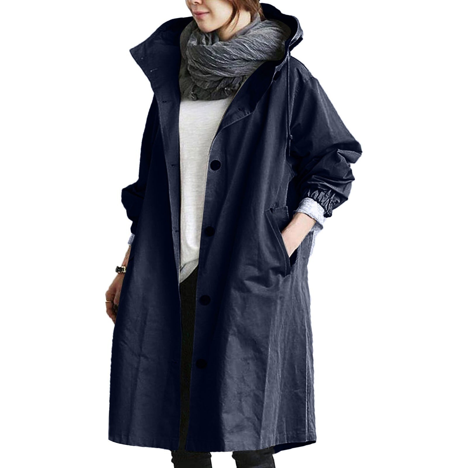 Elegante Lange Regenjacke Damen – Wasserdicht & Atmungsaktiv – Stilvoller Schutz bei jedem Wetter 3