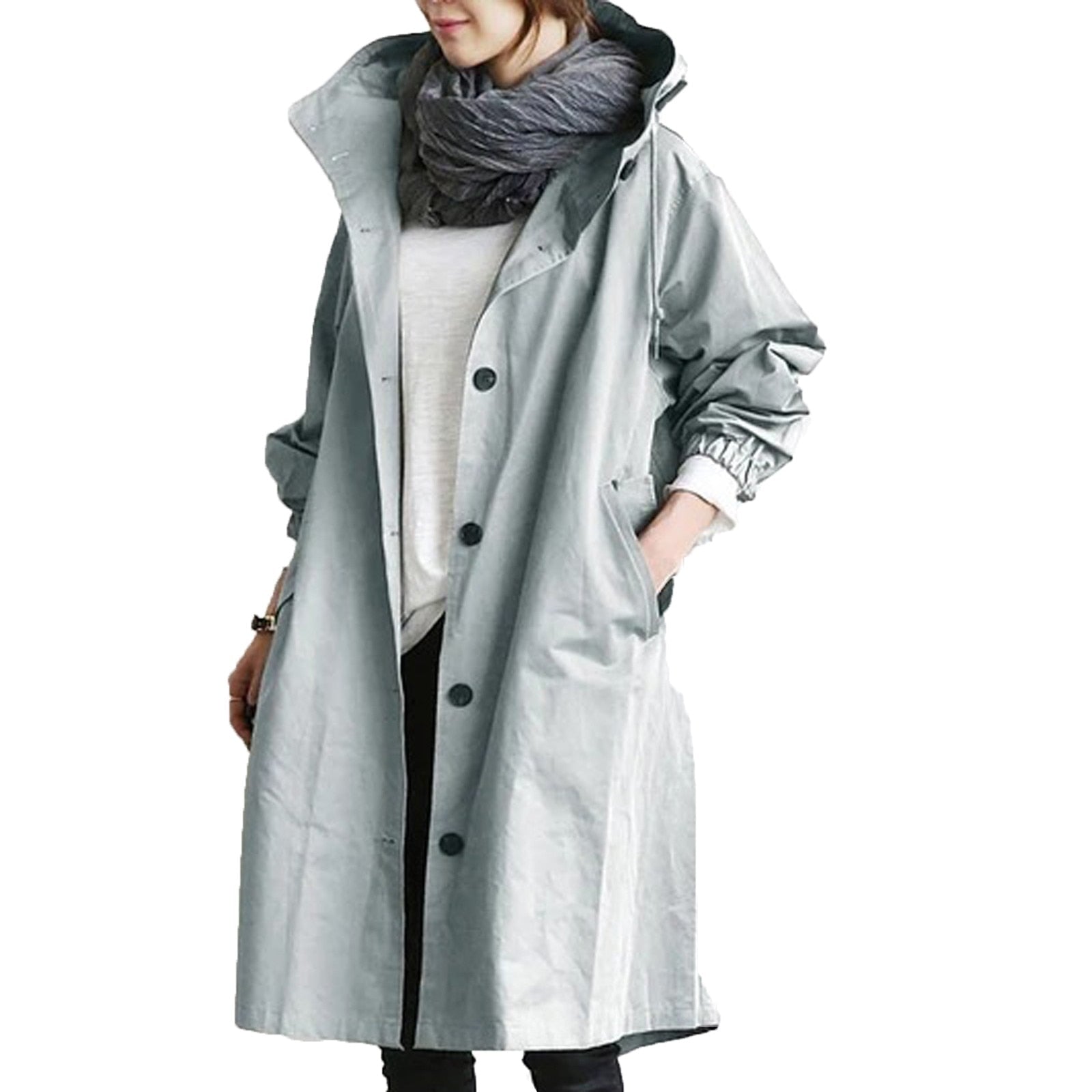 Elegante Lange Regenjacke Damen – Wasserdicht & Atmungsaktiv – Stilvoller Schutz bei jedem Wetter 6