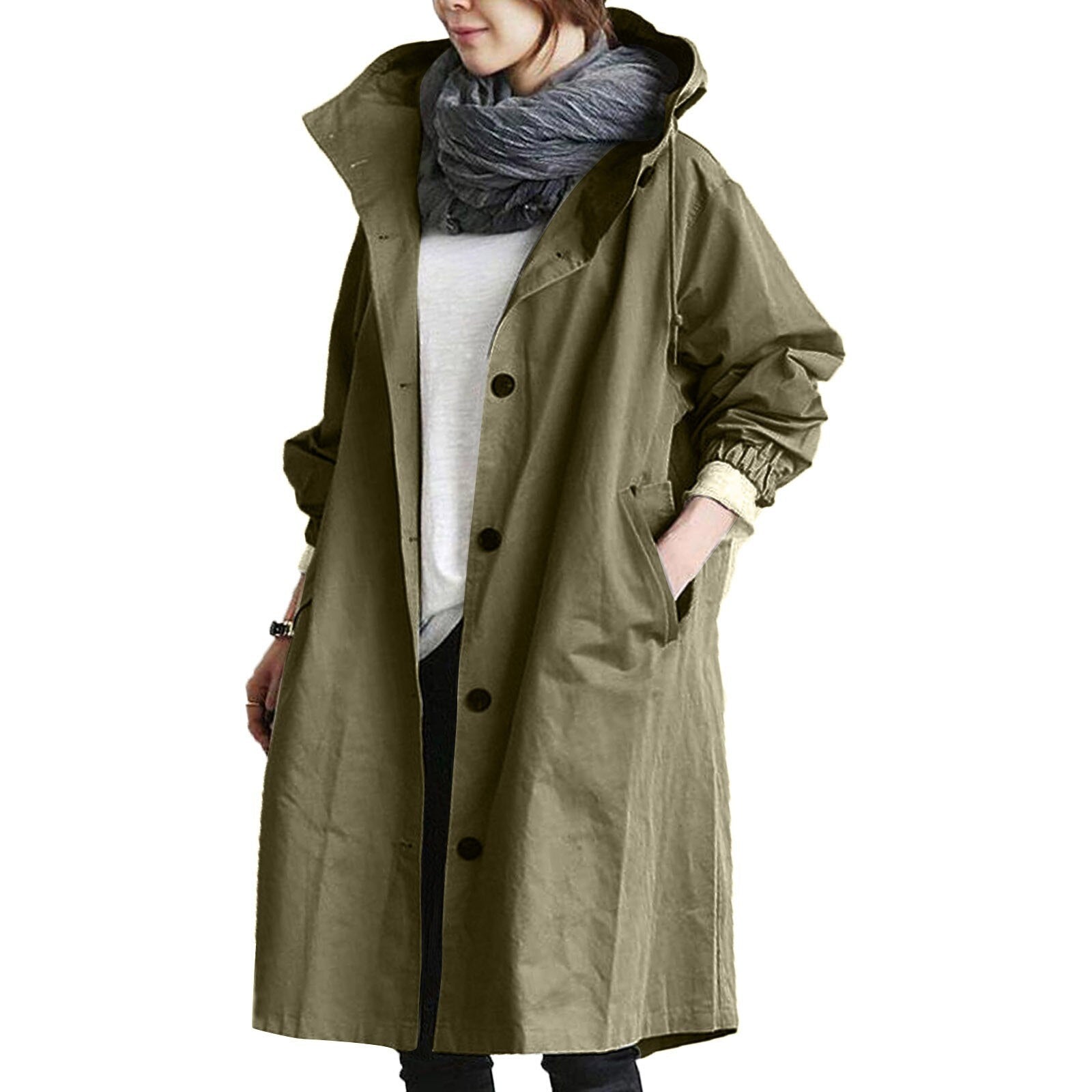 Elegante Lange Regenjacke Damen – Wasserdicht & Atmungsaktiv – Stilvoller Schutz bei jedem Wetter 0