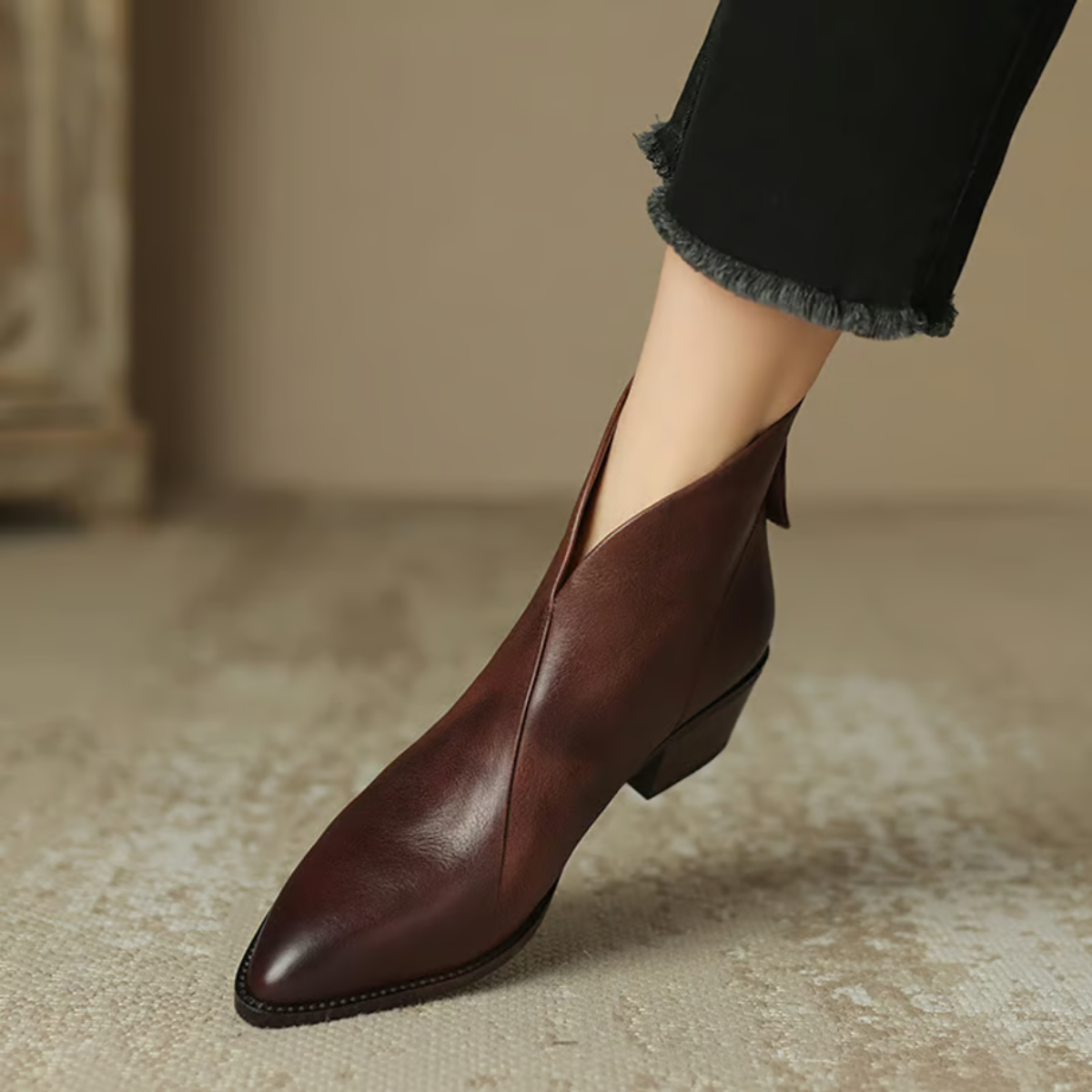 Elegante Damen Stiefelette – Hochwertiges Leder mit Blockabsatz 5
