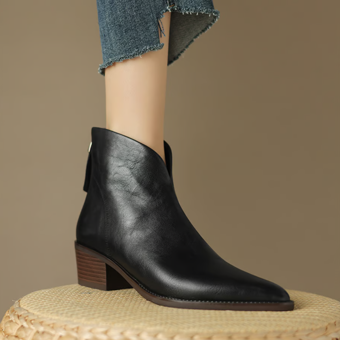 Elegante Damen Stiefelette – Hochwertiges Leder mit Blockabsatz 6