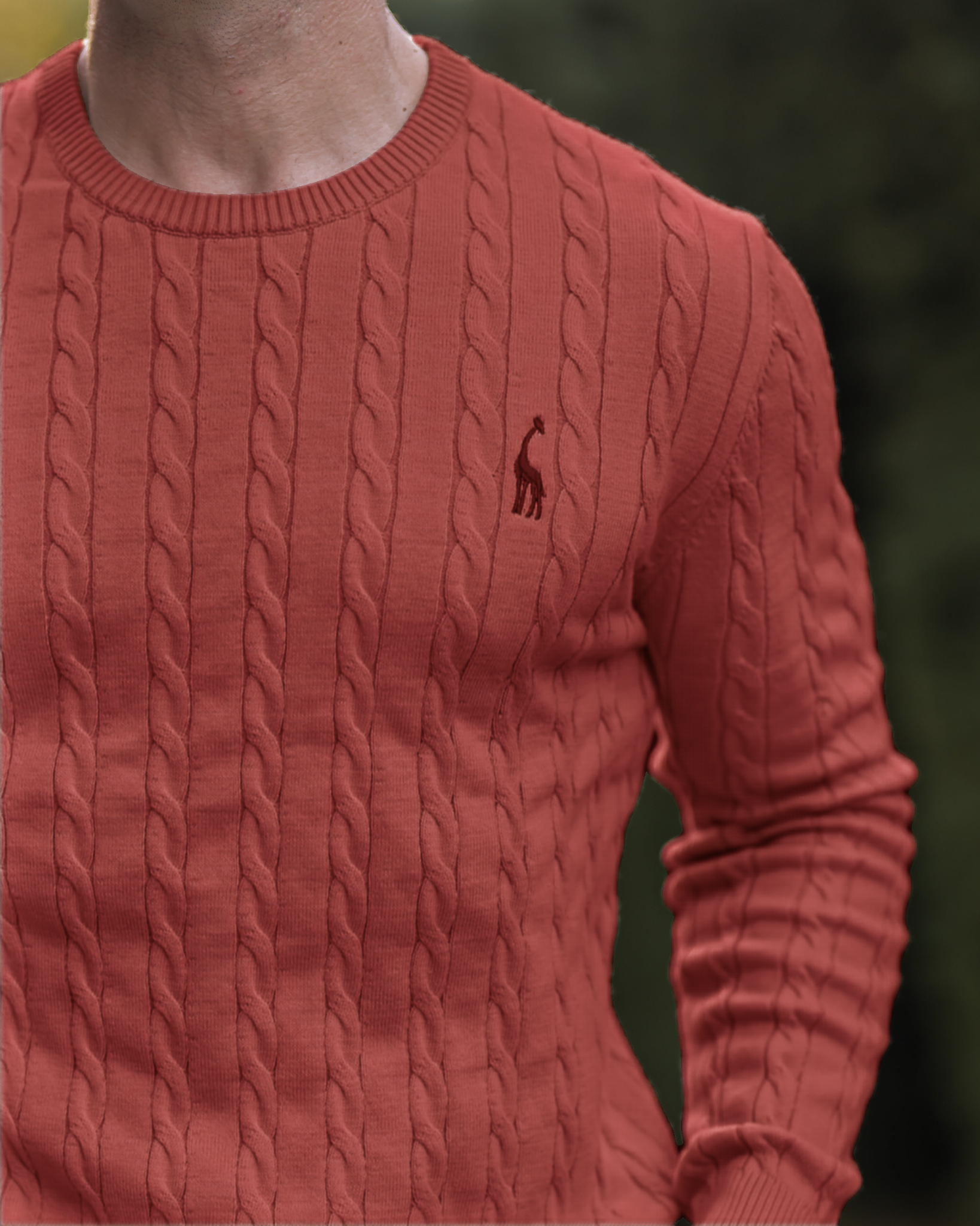 Eleganter Herren Zopfmuster Strickpullover – Hochwertige Baumwolle für Komfort