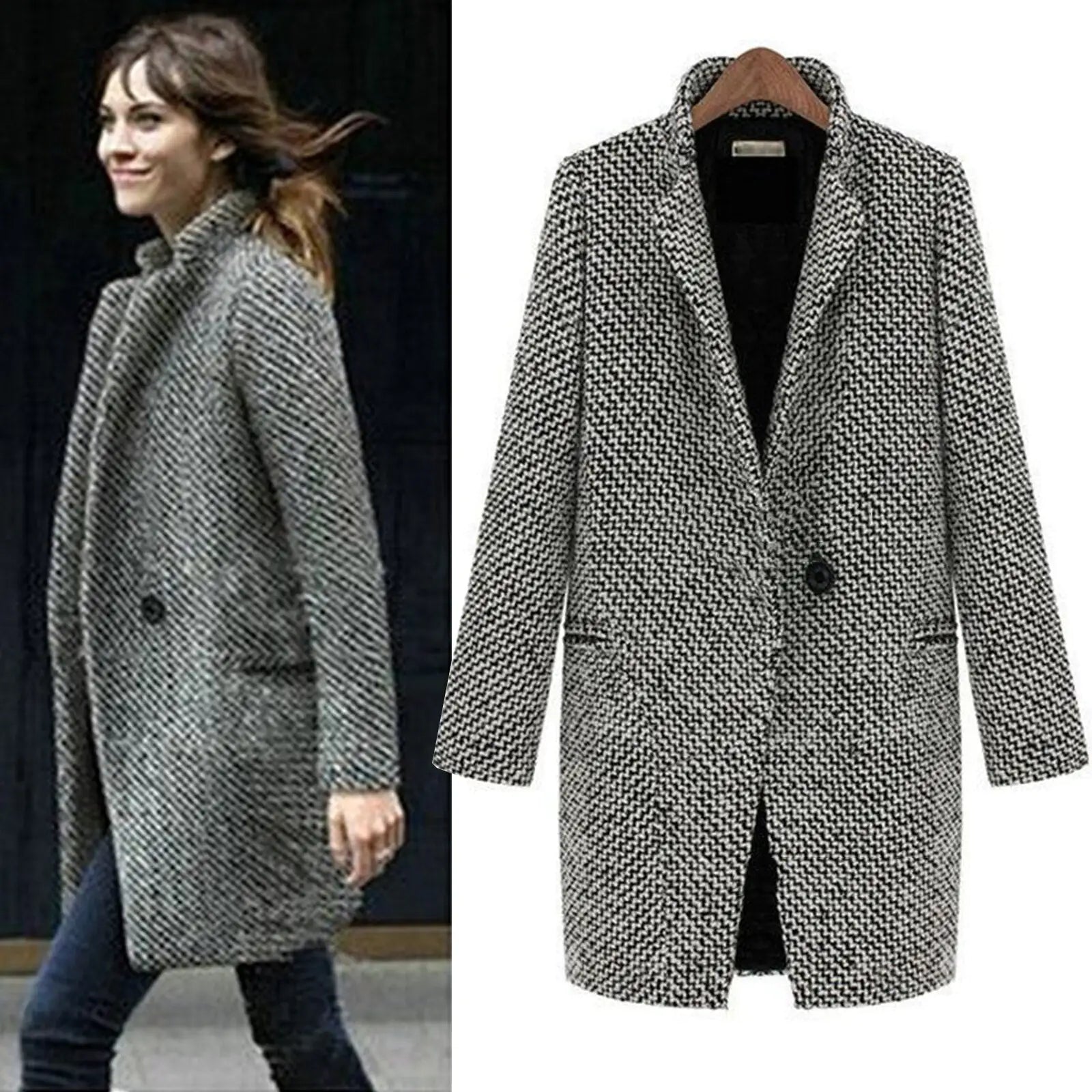 Eleganter Wollmantel Damen – Klassischer Beige – Zeitloser Stil für Wintertage