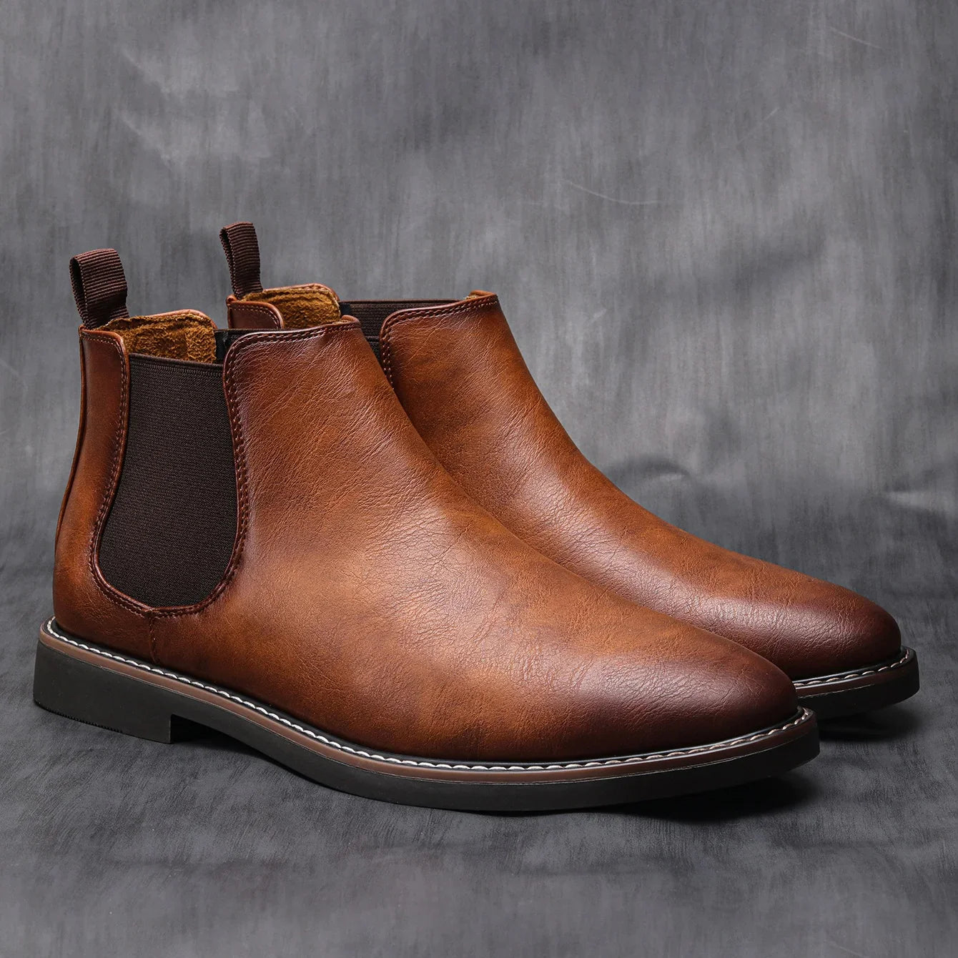 Eleganter Chelsea-Stiefel aus Leder für Herren – Stilvoll & Komfortabel in Schwarz oder Braun 1