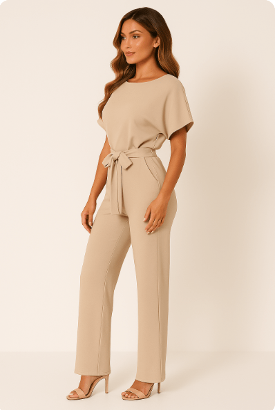 Eleganter Krawatten-Gürtel-Overall für Frauen – Stilvoll & Vielseitig 1