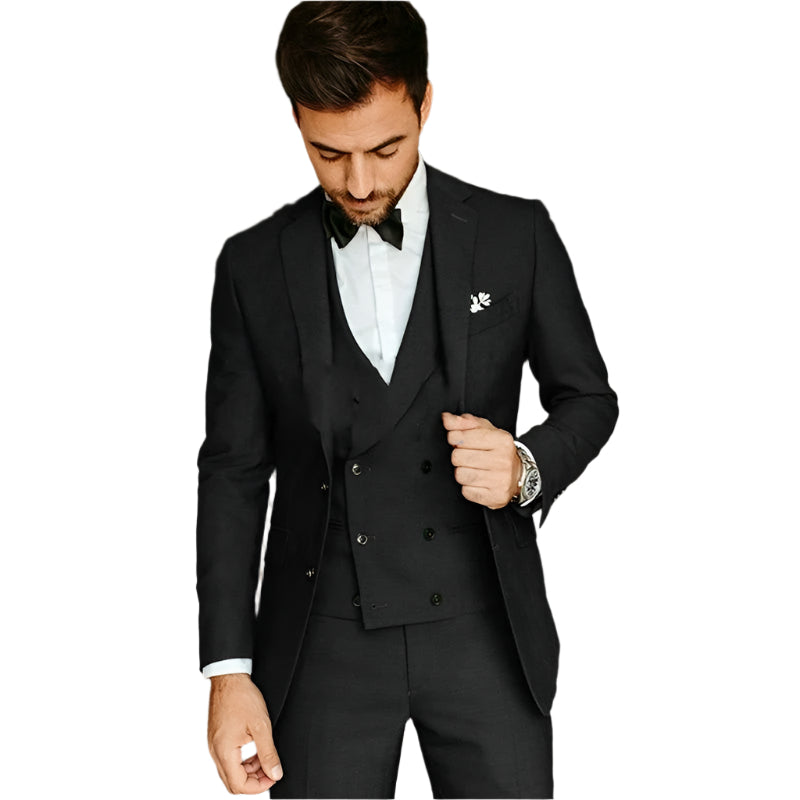 Elegantes 3-teiliges Herren-Set – Klassischer Blazer, Weste & Hosen – Ideal für Sommeranlässe 0