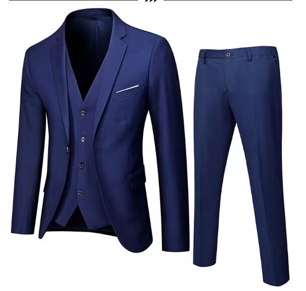 Elegantes 3-teiliges Herrenanzug-Set – Hochwertige Wolle für formelle Anlässe 1