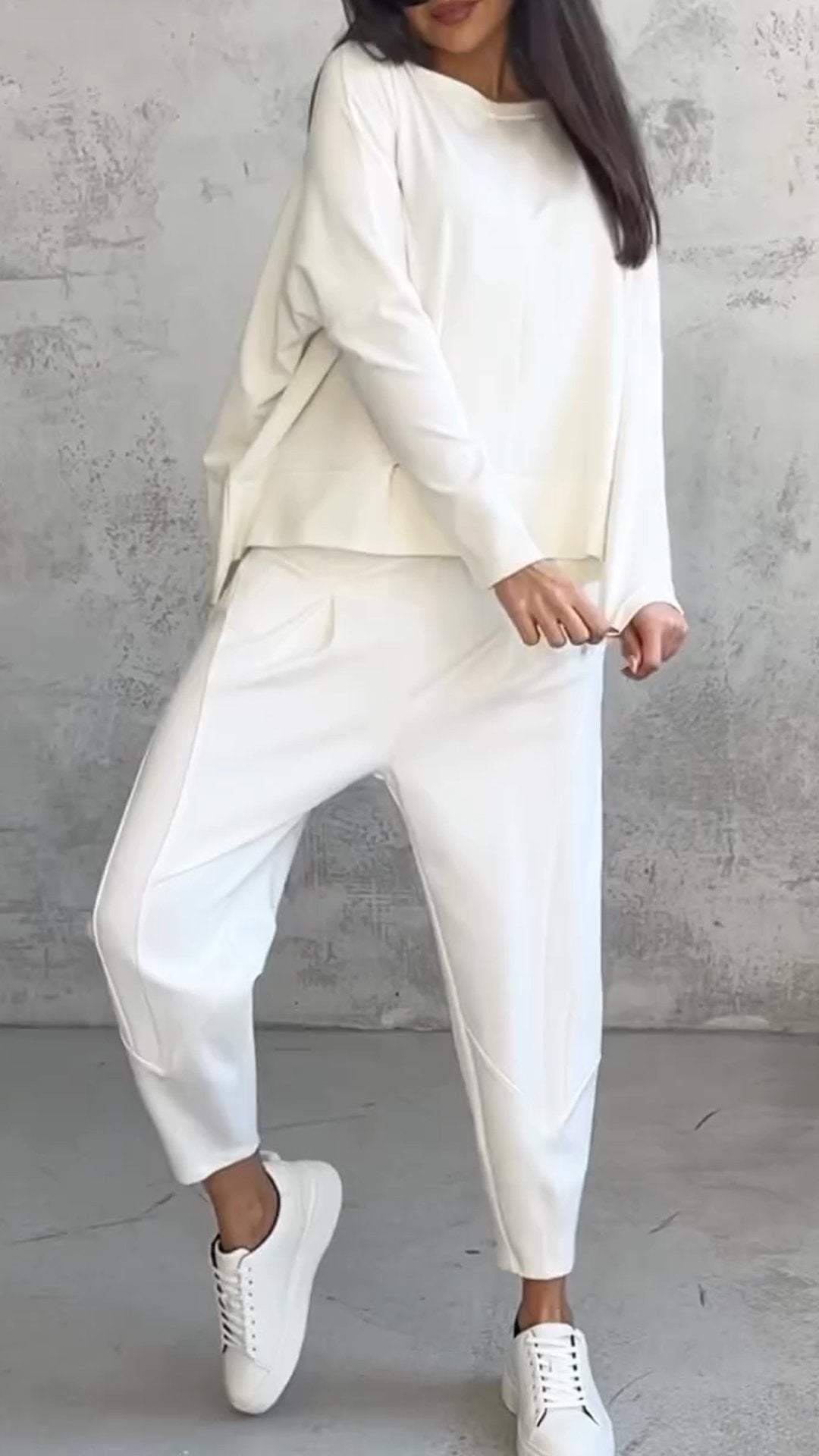 Elegantes Damen-Sommerset – Langarmshirt mit Hosen – Stilvoll & Vielseitig