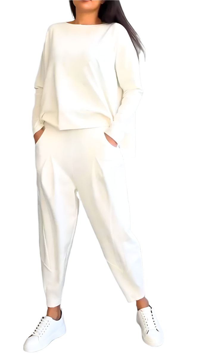 Elegantes Damen-Sommerset – Langarmshirt mit Hosen – Stilvoll & Vielseitig