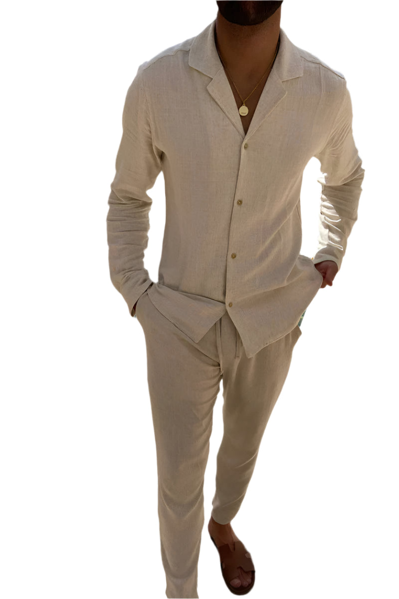Elegantes Leinen Set Herren – Atmungsaktiv & Vielseitig für Sommerlooks 0