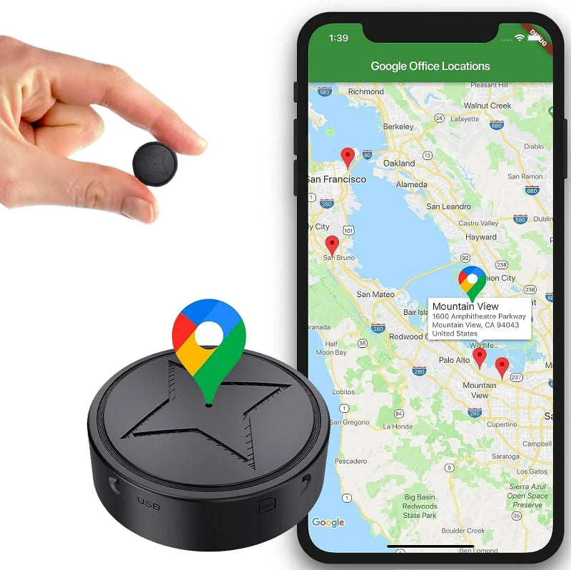 GPS Tracker – Kompakt & Magnetisch – Echtzeit-Ortung für Auto, Fahrrad & Hunde