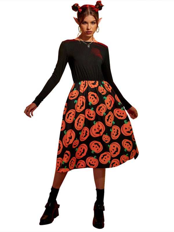 Gespenstischer Kürbis – Midi Kostüm Kleid – Bequem & Gruselig 2