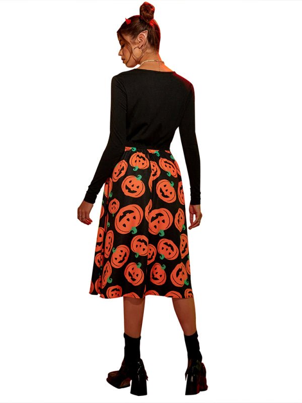 Gespenstischer Kürbis – Midi Kostüm Kleid – Bequem & Gruselig 1