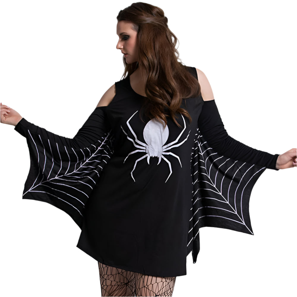 Gothic Spider – Schwarzes Minikleid – Dunkle Eleganz für Halloween 2