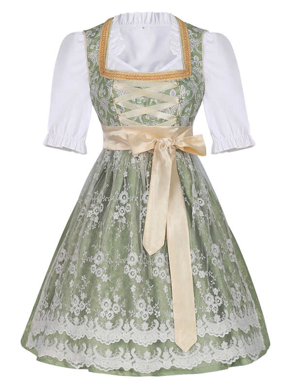 Grüner Spitzen Bierrock – Elegantes Oktoberfest Outfit – Ideal für Feste & Freizeit 9