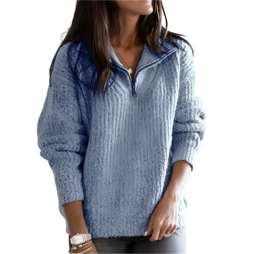 Halb-Reißverschluss Pullover Damen – Bequem & Vielseitig für Lässige Anlässe 1