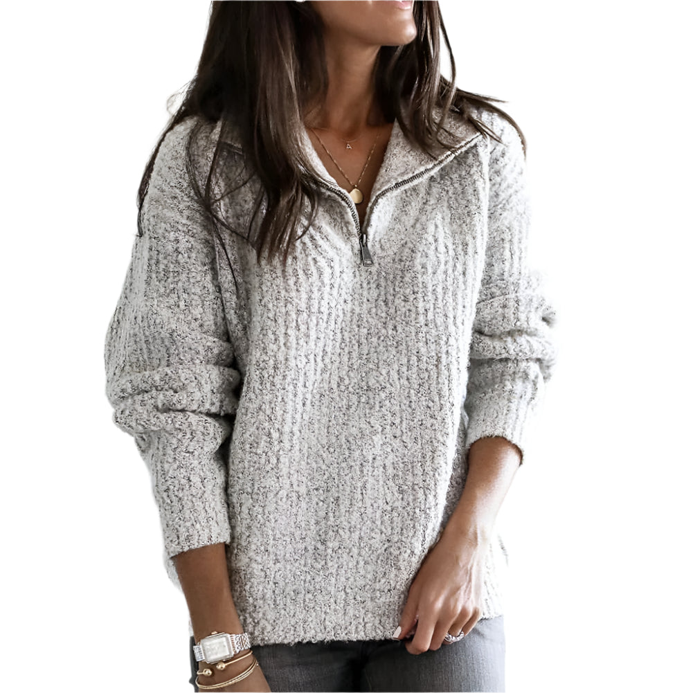 Halb-Reißverschluss Pullover Damen – Bequem & Vielseitig für Lässige Anlässe 2