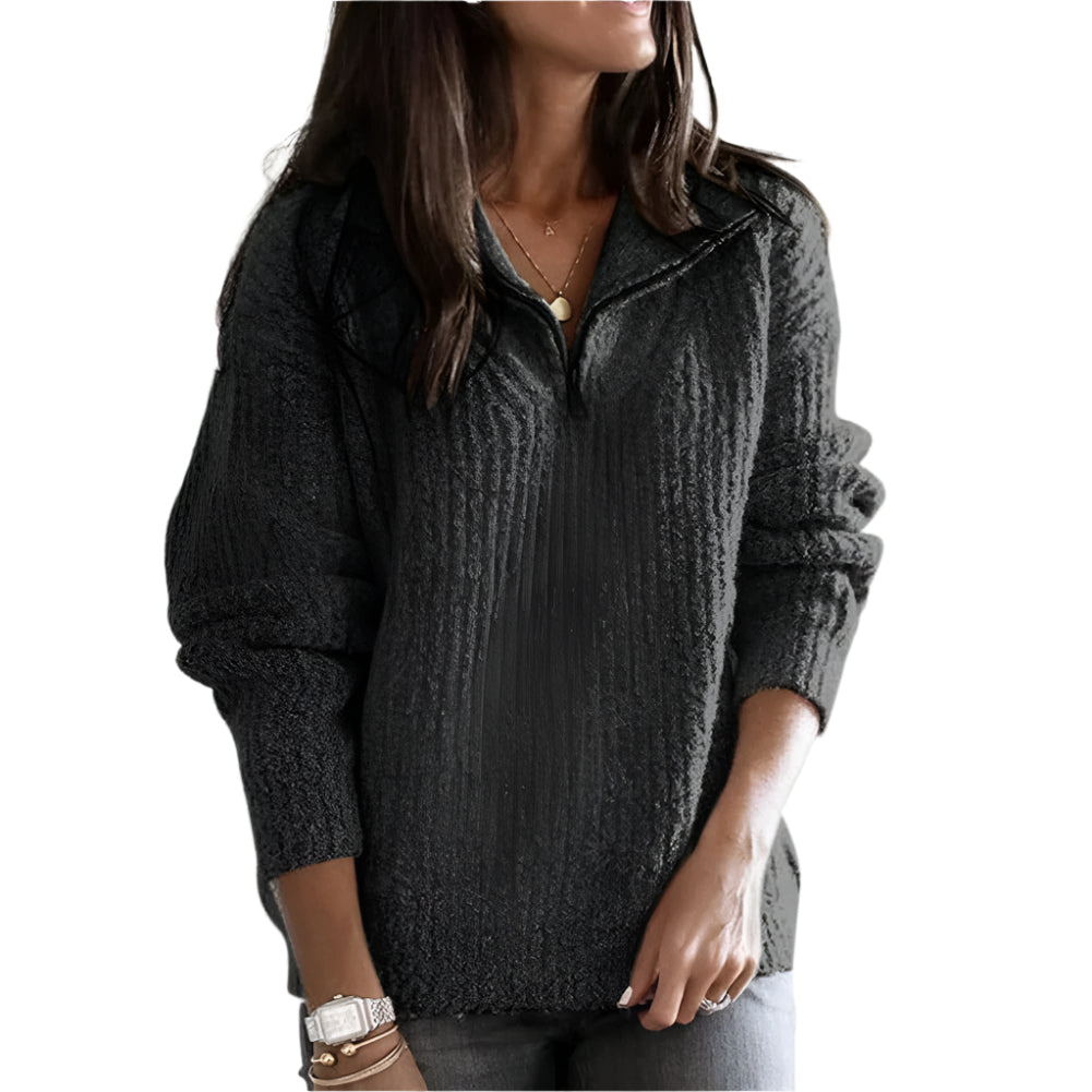 Halb-Reißverschluss Pullover Damen – Bequem & Vielseitig für Lässige Anlässe 4